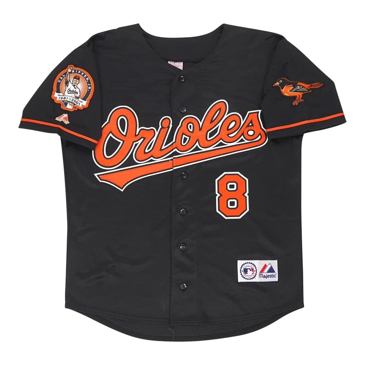 Cal Ripken Jr. 2001 Baltimore Orioles Men's Alt Black Jersey w Retirement Patch