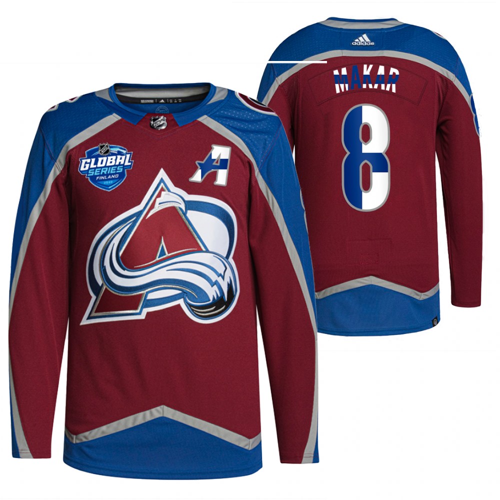Cale Makar Colorado Avalanche Burgundy 2022 NHL Global Series Finland Edition Jersey
