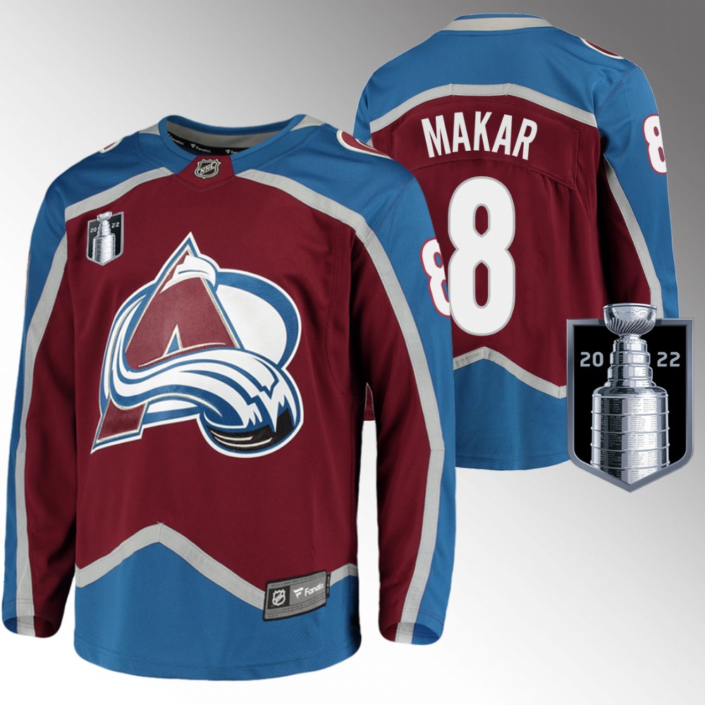 Cale Makar Jersey Colorado Avalanche 2022 Stanley Cup Finals Burgundy Home
