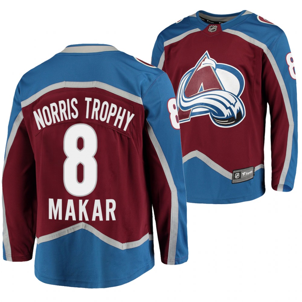 Cale Makar Norris Trophy Avalanche #8 Burgundy Jersey Awards Edition