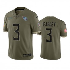 Caleb Farley Tennessee Titans Nike Olive 2022 Salute To Service Limited Jersey