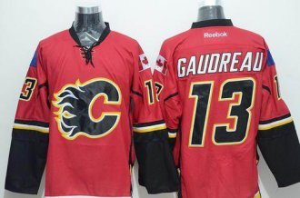 Calgary Flames #13 Johnny Gaudreau Red Stitched NHL Jersey