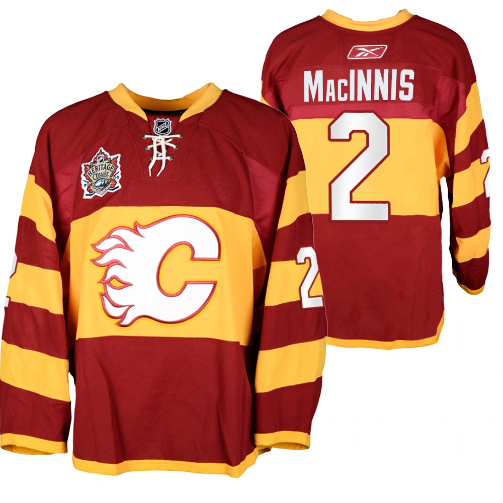 Calgary Flames Al MacInnis Heritage Classic 2011 Red Warm-Up Jersey