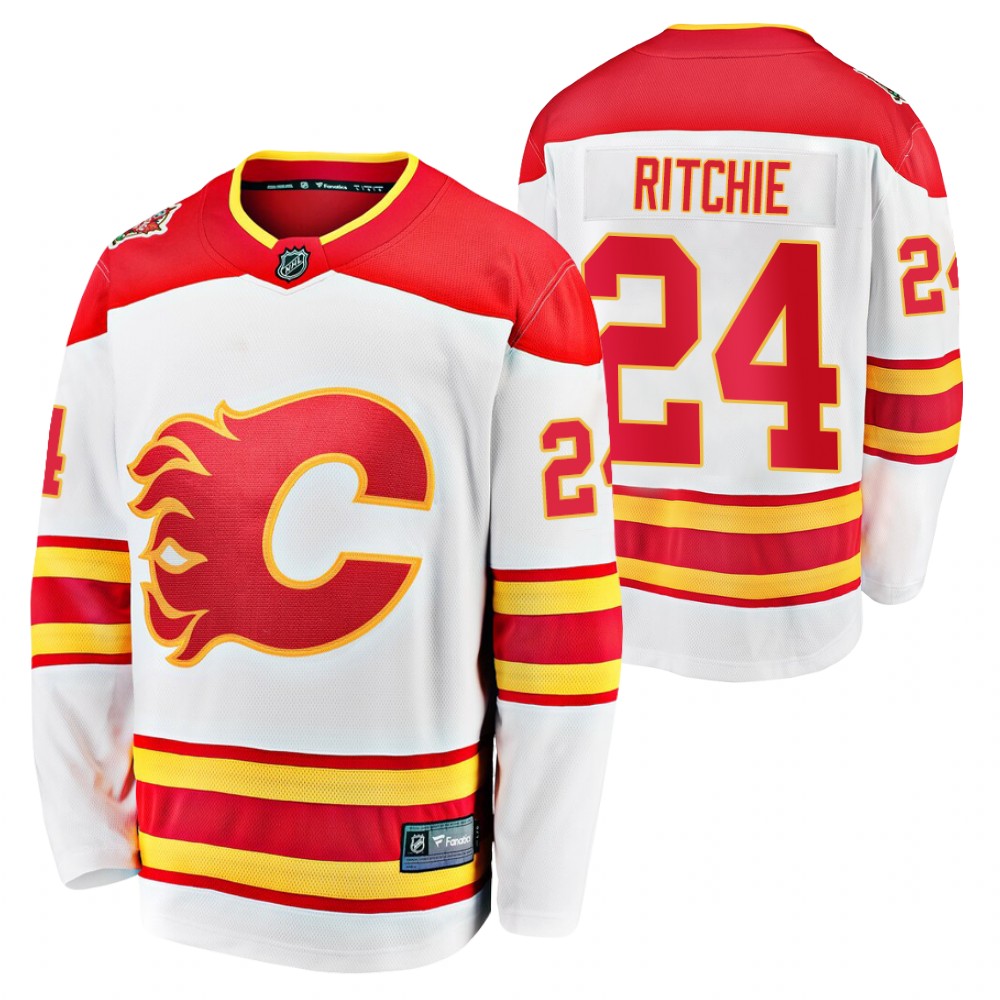 Calgary Flames Brett Ritchie White Away Player 2021 Jersey