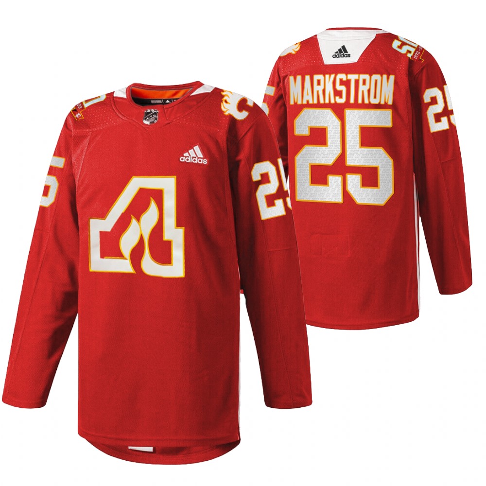 Calgary Flames Jacob Markstrom Red 2022 50th Anniversary Warm-Up Jersey