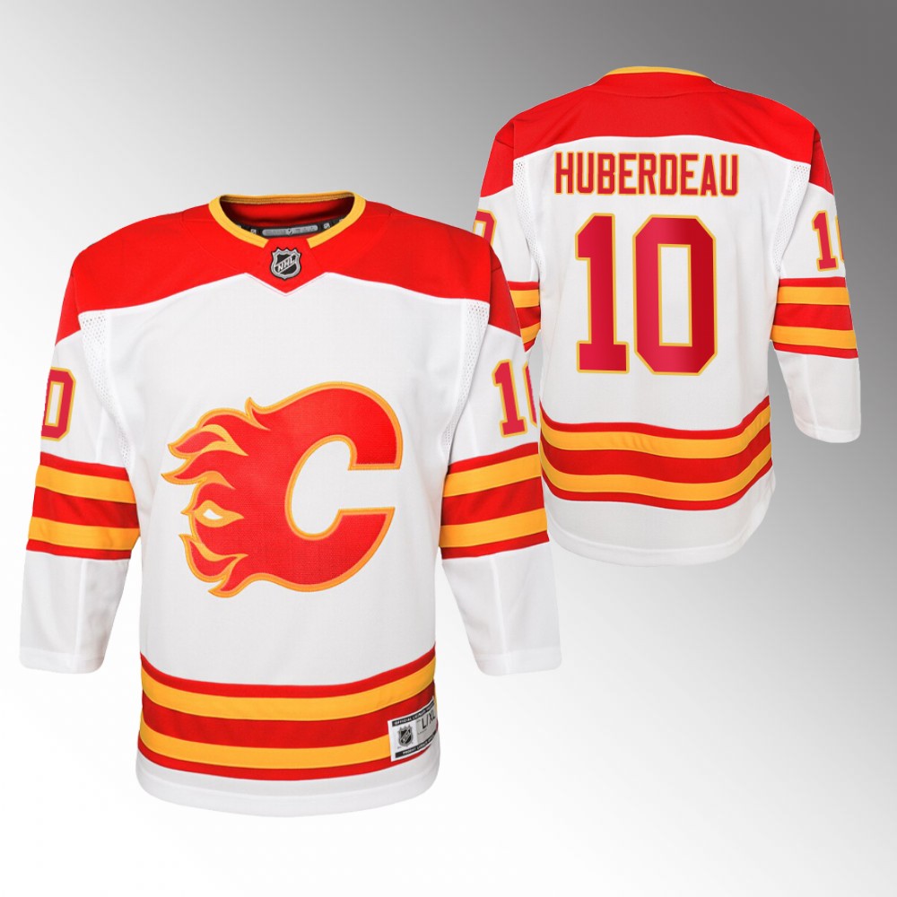 Calgary Flames Jonathan Huberdeau Youth White Away Jersey