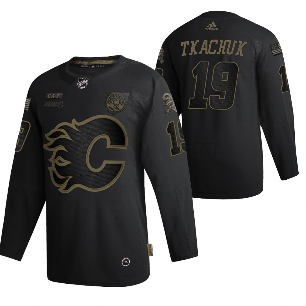 Calgary Flames Matthew Tkachuk Black 2020 Salute To Service Authentic Jersey