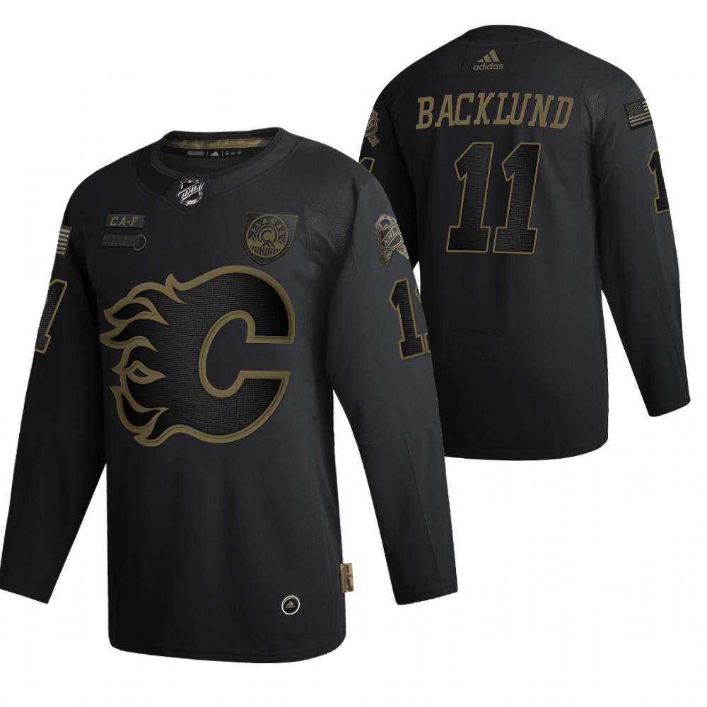 Calgary Flames Mikael Backlund Black 2020 Salute To Service Authentic Jersey