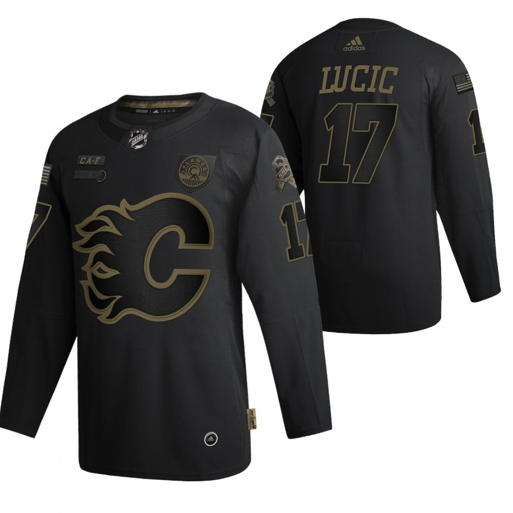 Calgary Flames Milan Lucic Black 2020 Salute To Service Authentic Jersey