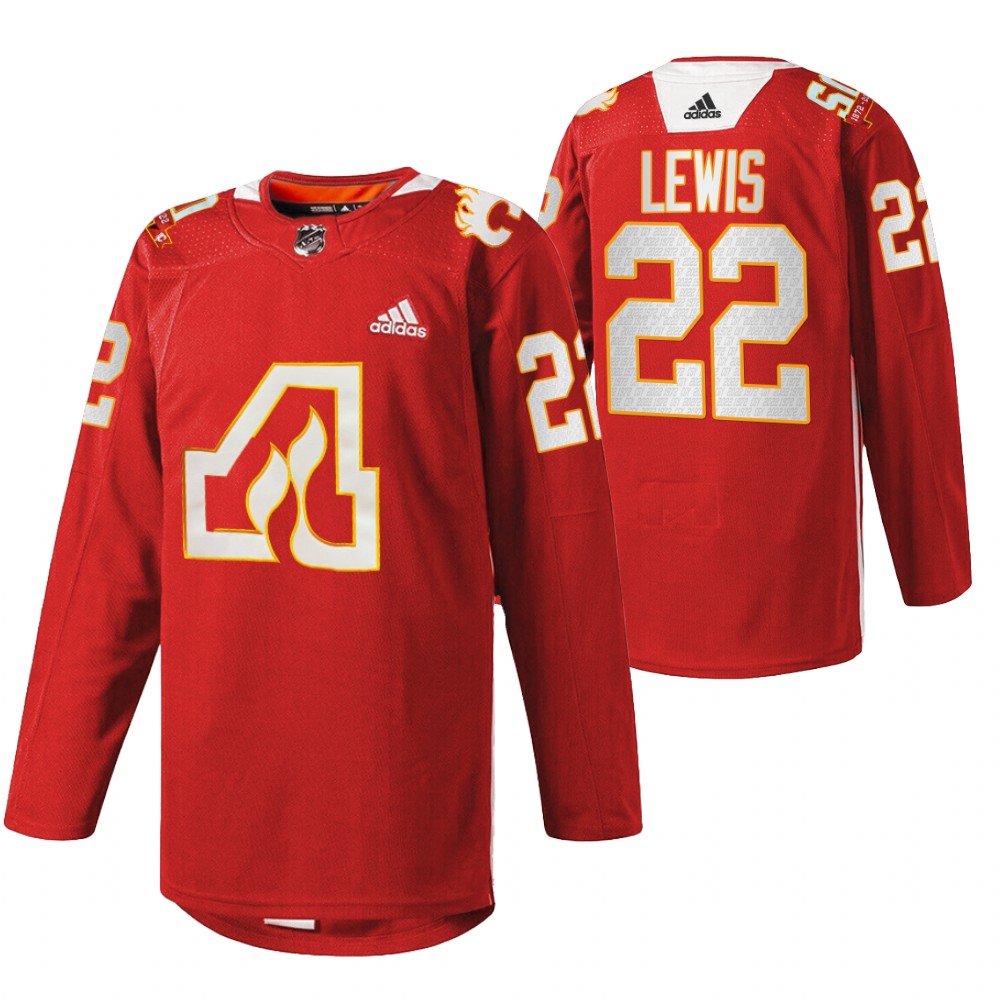 Calgary Flames Trevor Lewis Red 2022 50th Anniversary Warm-Up Jersey