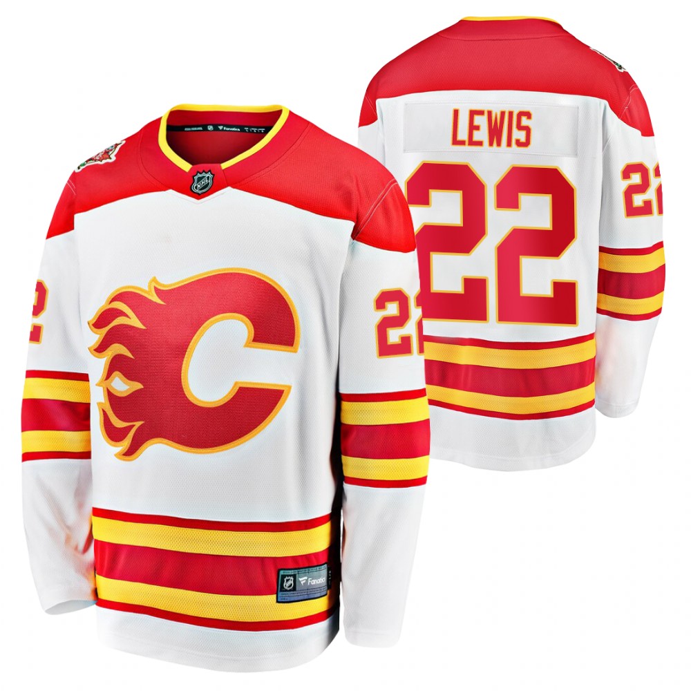 Calgary Flames Trevor Lewis White Away Player 2021 Jersey