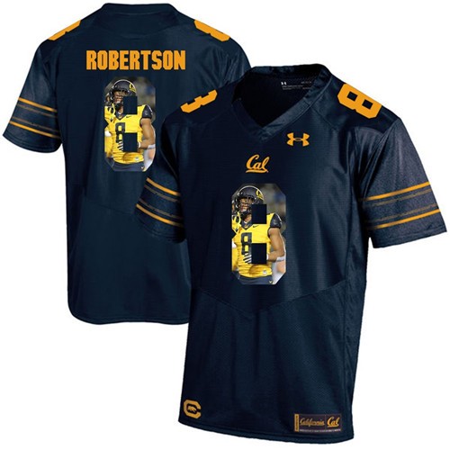 California Golden Bears Navy Blue Demetris Robertson Player Portrait Jersey