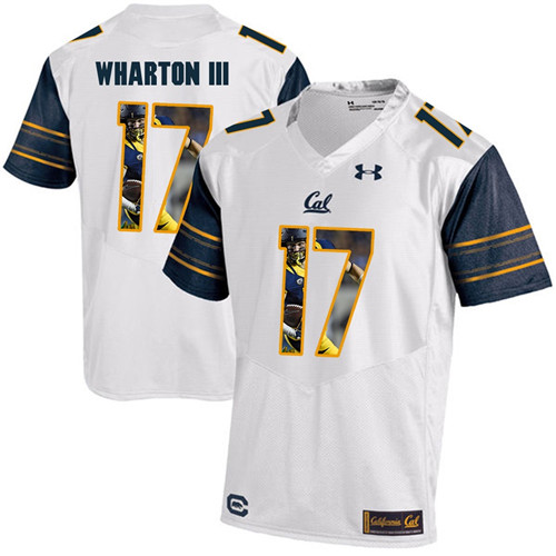 California Golden Bears White Vic Wharton III Player Portrait Jersey