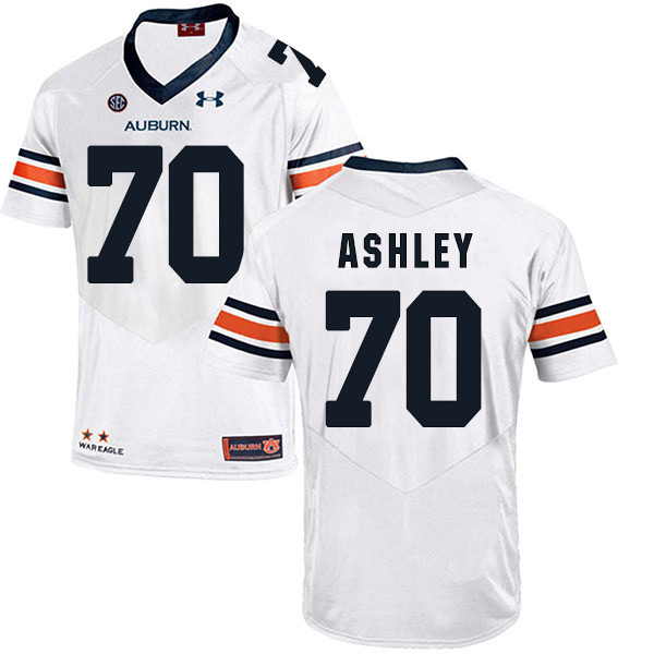 Calvin Ashley Auburn Tigers Men's Jersey - #70 NCAA White Stitched Authentic