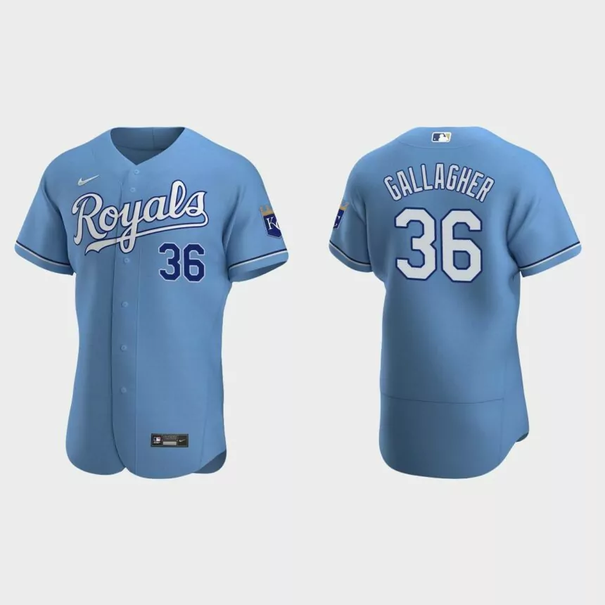 Cam Gallagher #36 Kansas City Royals Authentic Alternate Jersey – Light Blue
