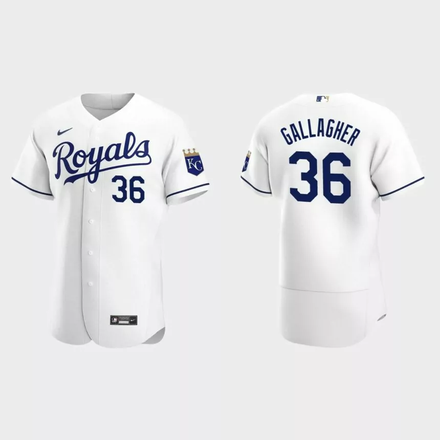 Cam Gallagher #36 Kansas City Royals Authentic Home Jersey – White