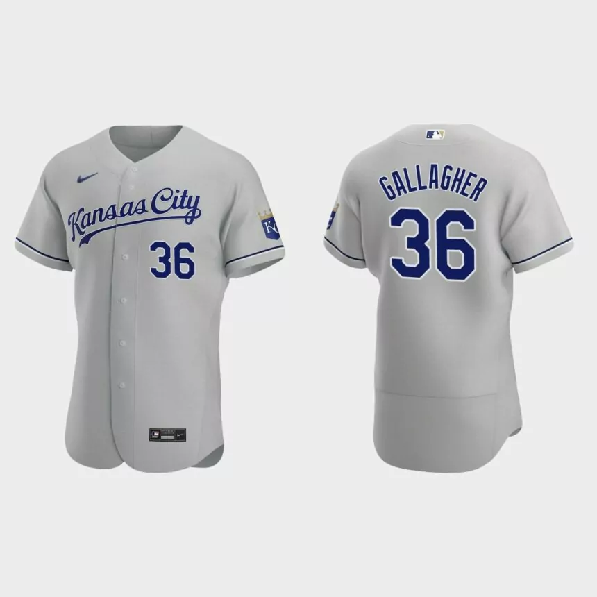 Cam Gallagher #36 Kansas City Royals Authentic Road Jersey – Gray