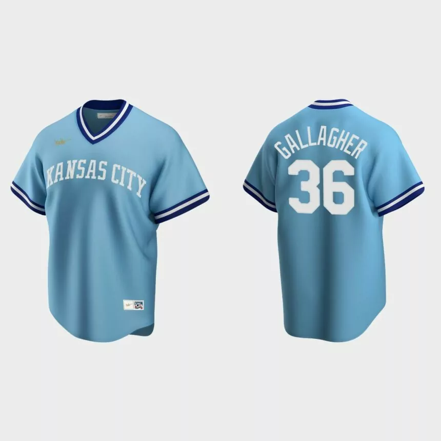 Cam Gallagher #36 Kansas City Royals Cooperstown Collection Road Jersey – Light Blue