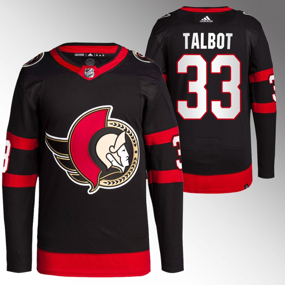 Cam Talbot 2022 Ottawa Senators Black Primegreen Authentic Home Jersey