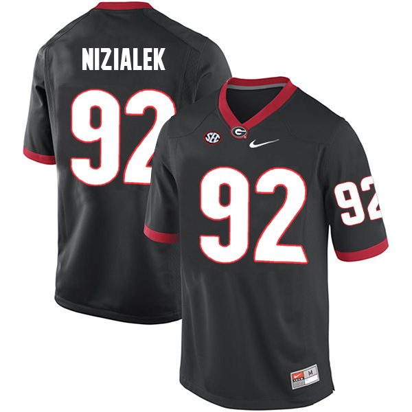 Cameron Nizialek Georgia Bulldogs Men's Jersey - #92 NCAA Black Limited Home
