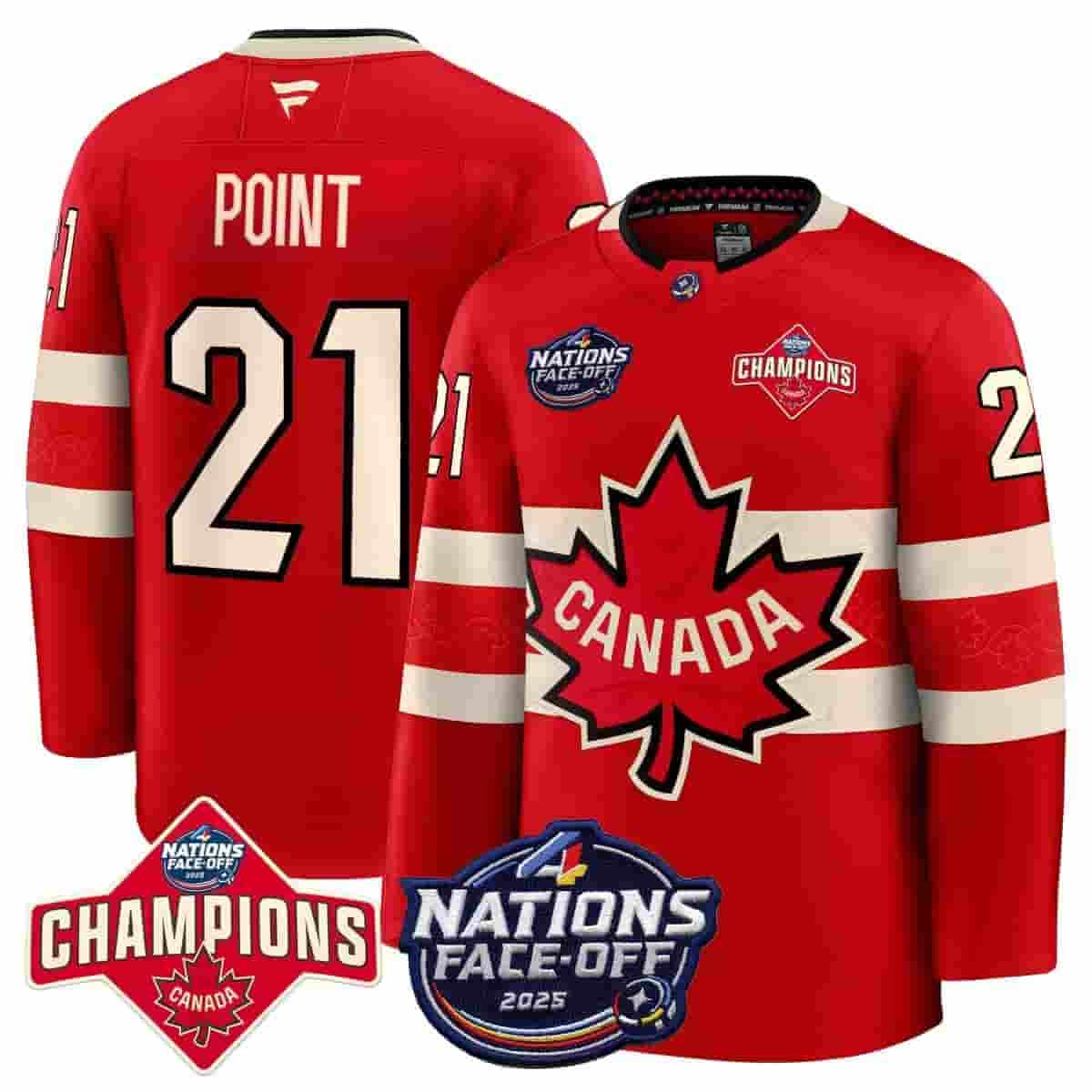 Canada 4 Nations Face-Off 2025 Premium Custom Jersey - All Stitched red Brayden Point 21