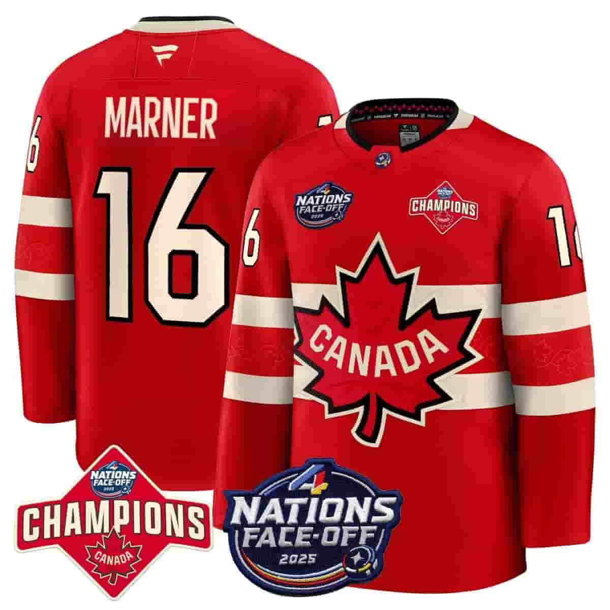 Canada 4 Nations Face-Off 2025 Premium Custom Jersey - All Stitched red Mitch Marner 16