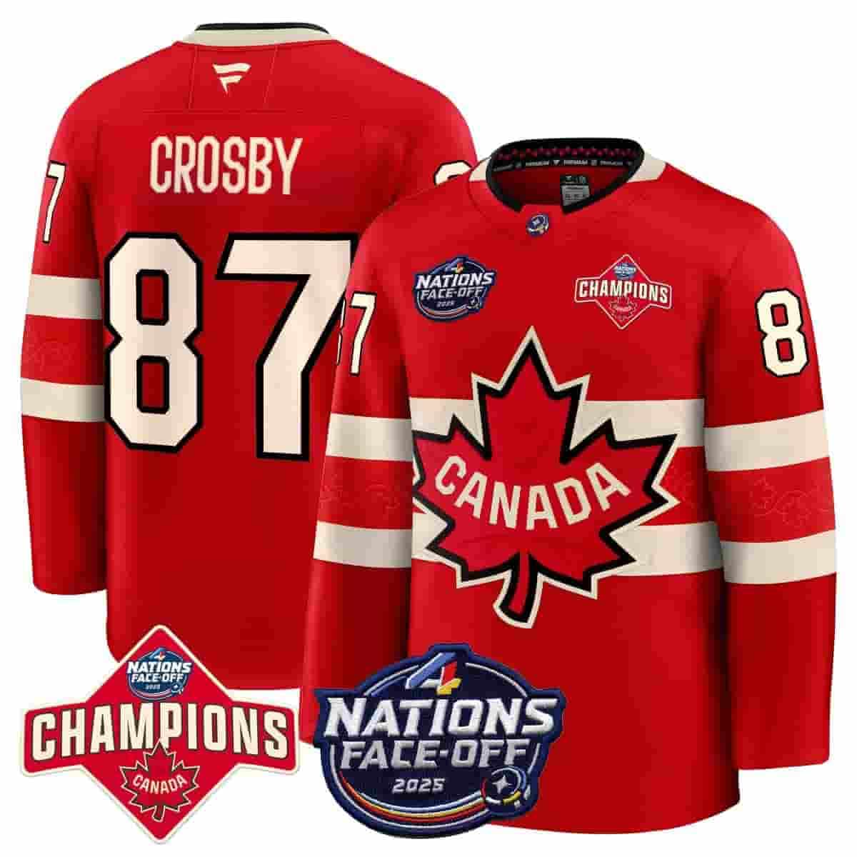Canada 4 Nations Face-Off 2025 Premium Custom Jersey - All Stitched red Sidney Crosby 87