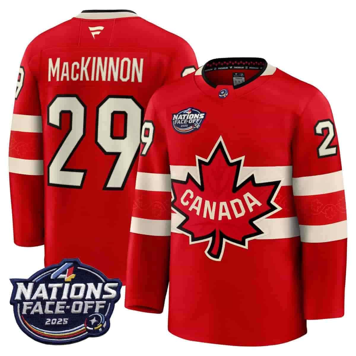 Canada 4 Nations Face-Off 2025 Premium Jersey - All Stitched Nathan MacKinnon 29