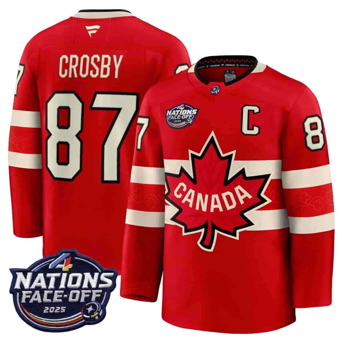 Canada 4 Nations Face-Off 2025 Premium Jersey - All Stitched Sidney Crosby 87