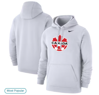 Canada Soccer Nike Club Primary Pullover Hoodie - White