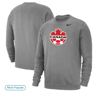 Canada Soccer Nike Fleece Pullover Sweatshirt - Heather Gray