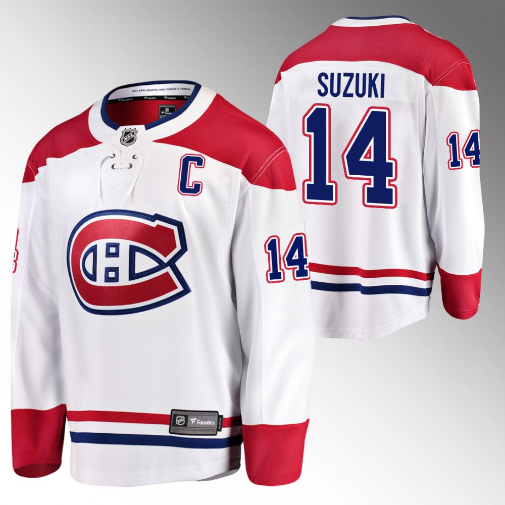 Canadiens #14 Nick Suzuki White 2023 Captain Patch Jersey