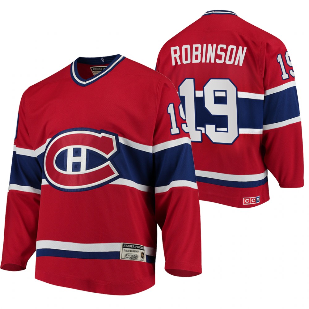 Canadiens #19 Larry Robinson Heroes of Hockey Authentic Throwback Jersey Red