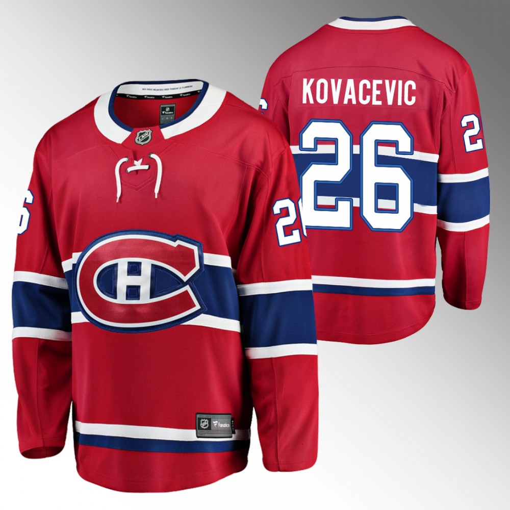Canadiens #26 Johnathan Kovacevic Red Home Jersey