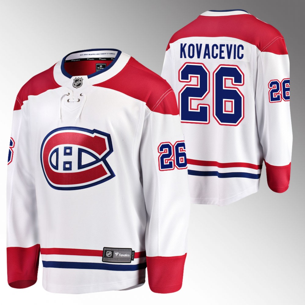 Canadiens #26 Johnathan Kovacevic White Away Jersey