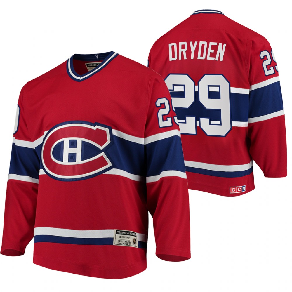 Canadiens #29 Ken Dryden Heroes of Hockey Authentic Throwback Jersey Red