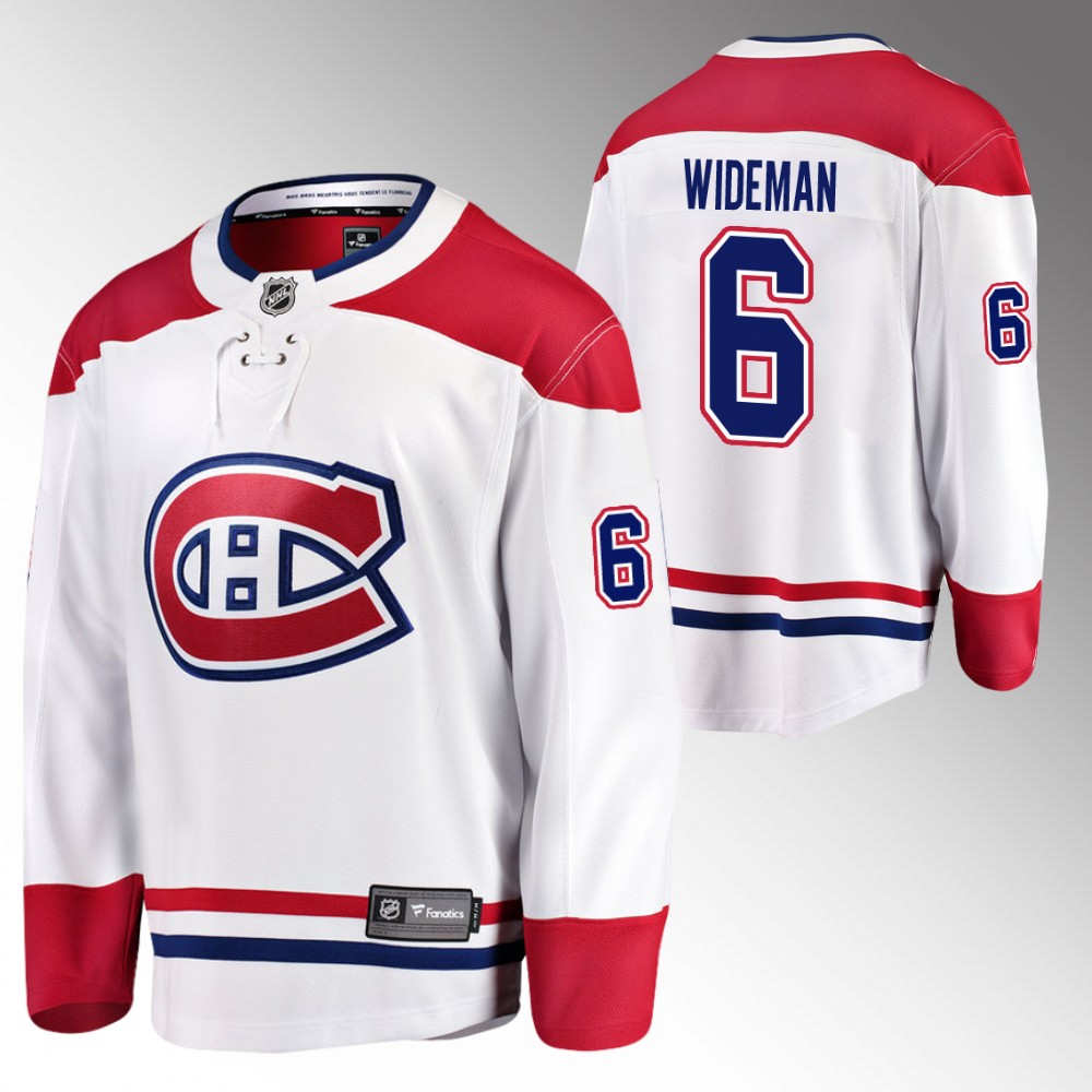 Canadiens #6 Chris Wideman White 2022 Away Jersey