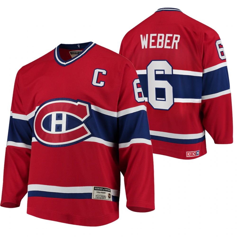 Canadiens #6 Shea Weber Heroes of Hockey Authentic Throwback Jersey Red