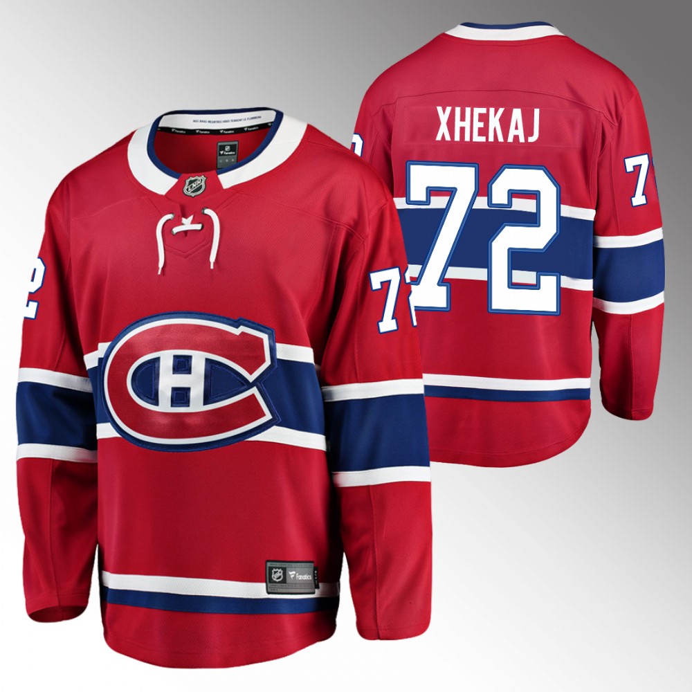 Canadiens #72 Arber Xhekaj Red Home Jersey