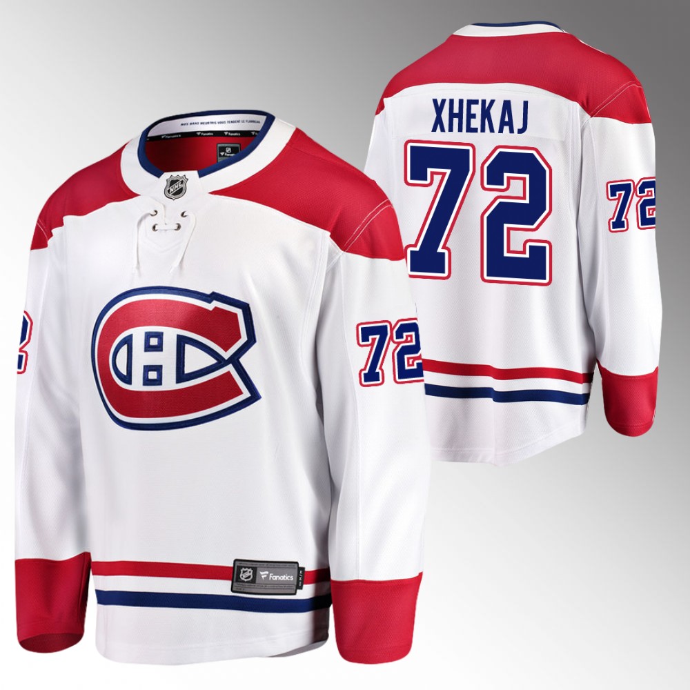 Canadiens #72 Arber Xhekaj White Away Jersey