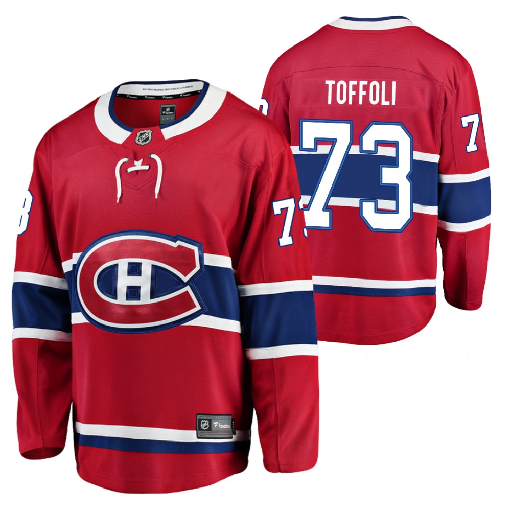 Canadiens #73 Tyler Toffoli Red 2020-21 Home Jersey