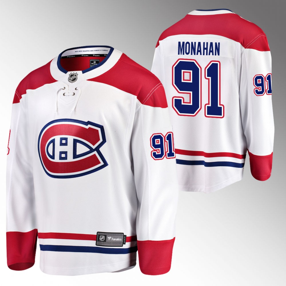 Canadiens #91 Sean Monahan White Away Jersey
