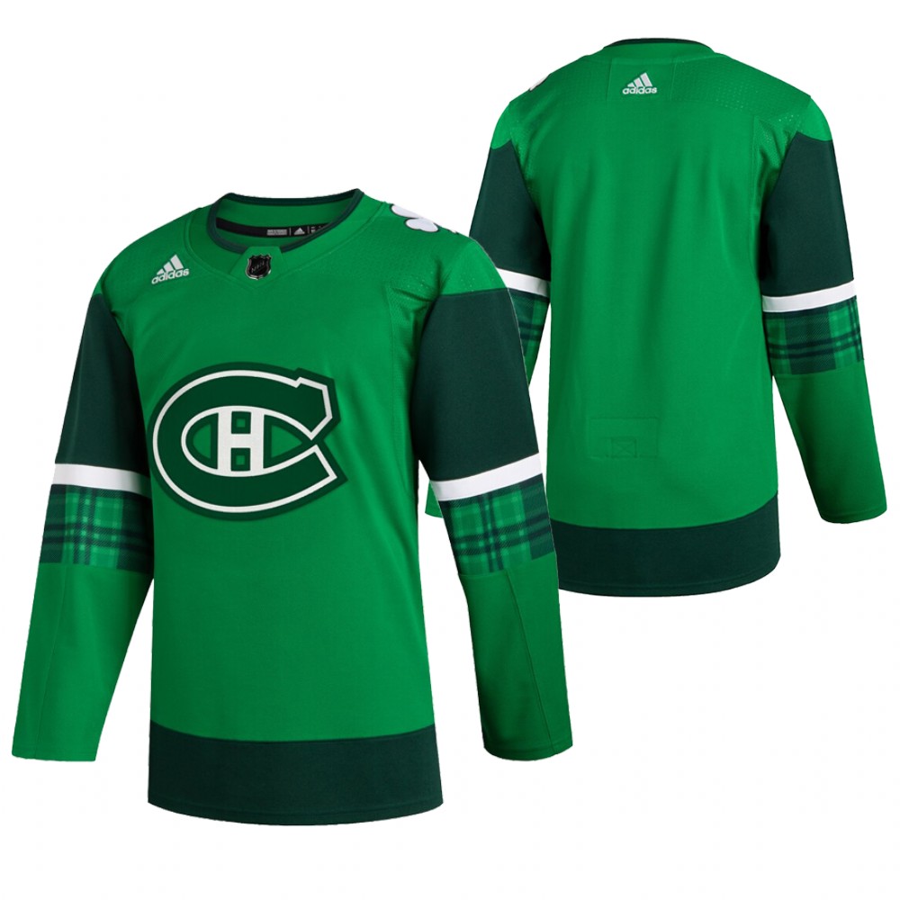 Canadiens 2020 St. Patrick's Day Green # Jersey Authentic Team