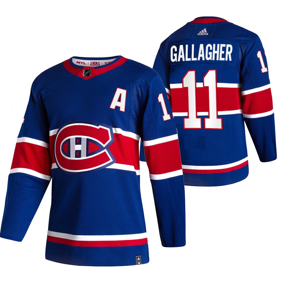 Canadiens 2021 Reverse Retro #11 Brendan Gallagher Royal Jersey Special Edition Authentic