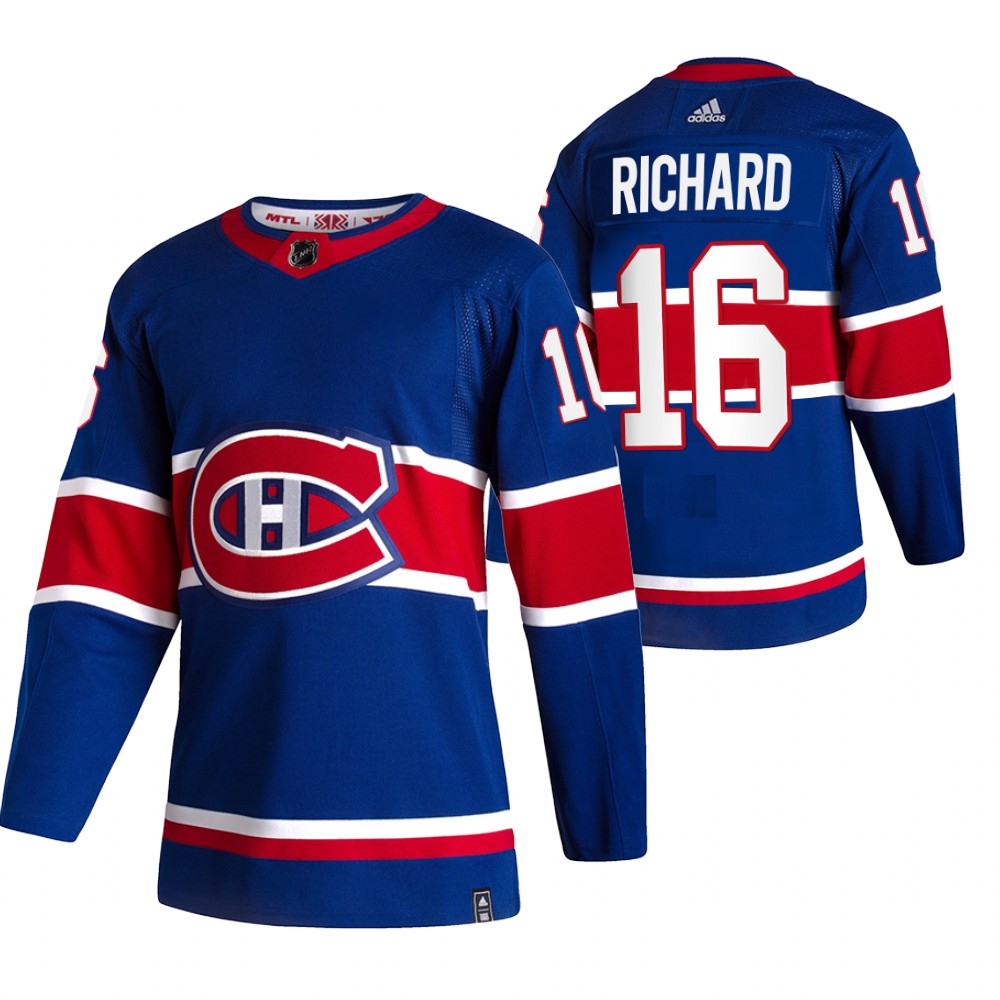 Canadiens 2021 Reverse Retro #16 Henri Richard Royal Jersey Special Edition Authentic