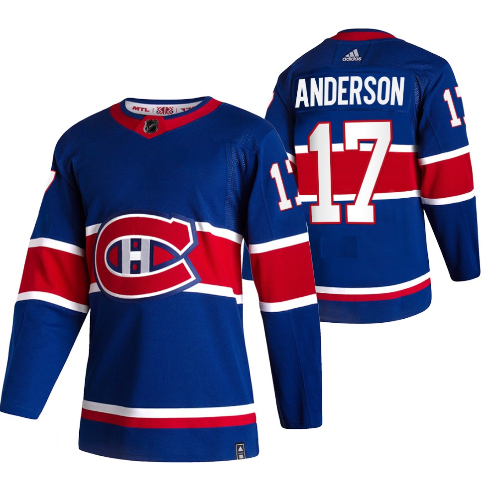 Canadiens 2021 Reverse Retro #17 Josh Anderson Royal Jersey Special Edition Authentic