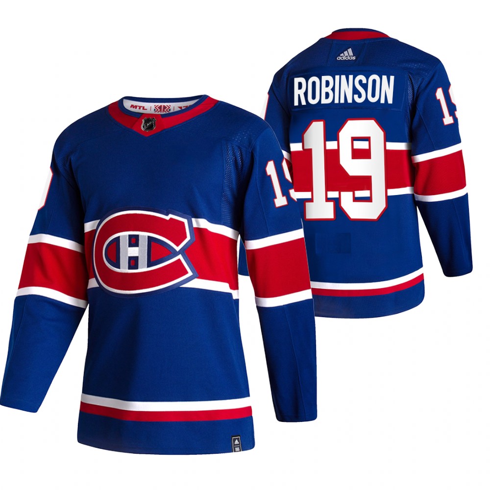 Canadiens 2021 Reverse Retro #19 Larry Robinson Royal Jersey Special Edition Authentic