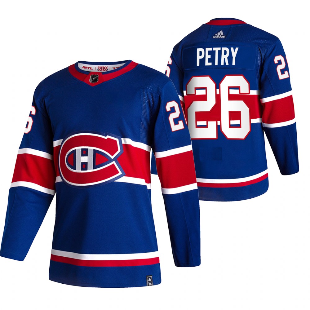 Canadiens 2021 Reverse Retro #26 Jeff Petry Royal Jersey Special Edition Authentic