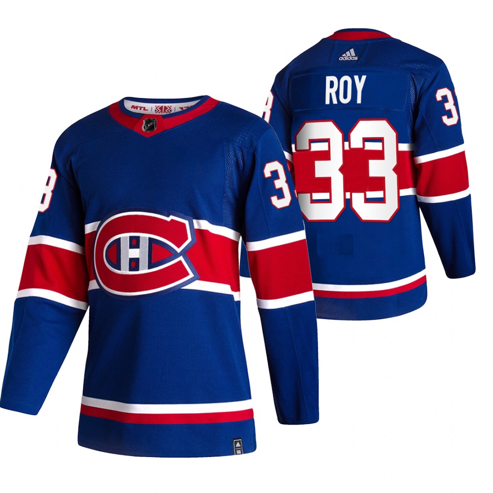 Canadiens 2021 Reverse Retro #33 Patrick Roy Royal Jersey Special Edition Authentic
