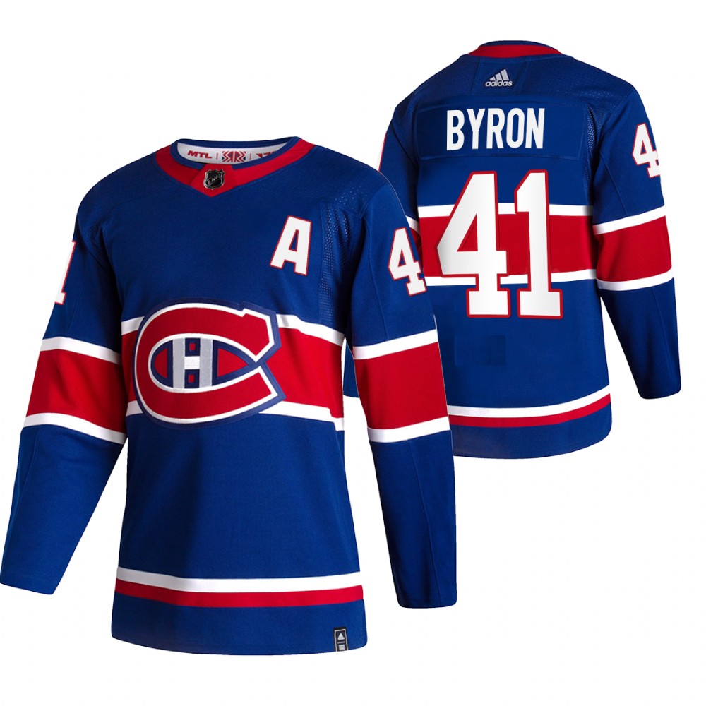 Canadiens 2021 Reverse Retro #41 Paul Byron Royal Jersey Special Edition Authentic